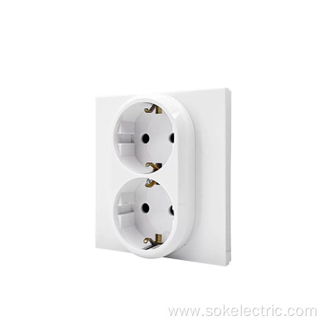 Compliance With Export Standards 2gang Schuko Wall Socket